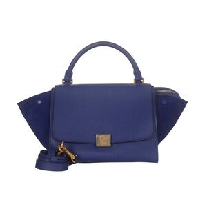 ♥️ Celine Small Trapeze Elegant Blue Structured Top-Handle Top-Handle Bag ♥️